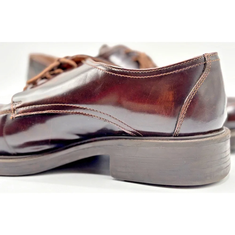 Alfani Made in Italy Men's Dark Brown Leather Apron Shoes Size 9.5